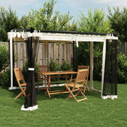 vidaXL Gazebo con Pareti in Rete Crema 3x3 m in Acciaio