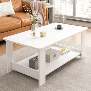 Tavolino bianco moderno con ripiano, salotto, loft, grande 100 cm