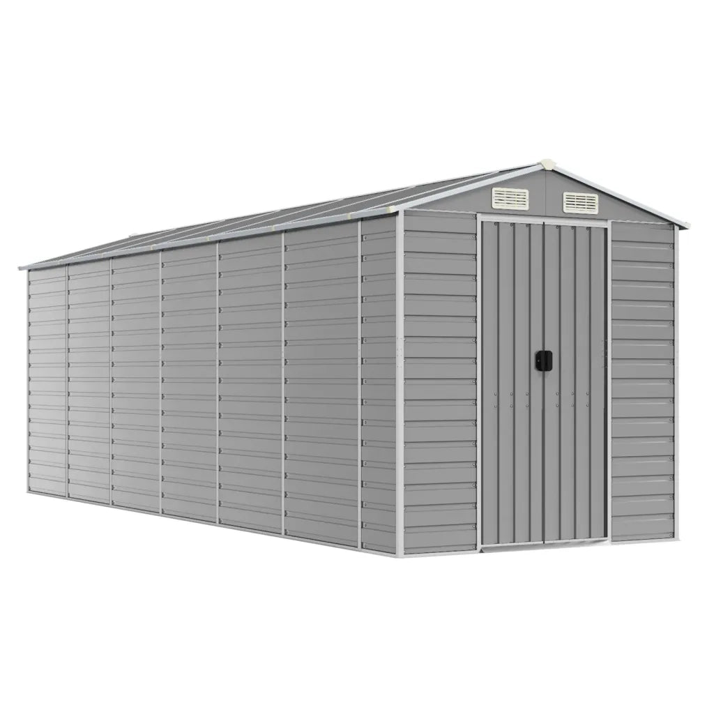 Casetta da giardino grigio chiaro 191x555x198 cm in acciaio zincato 3188247