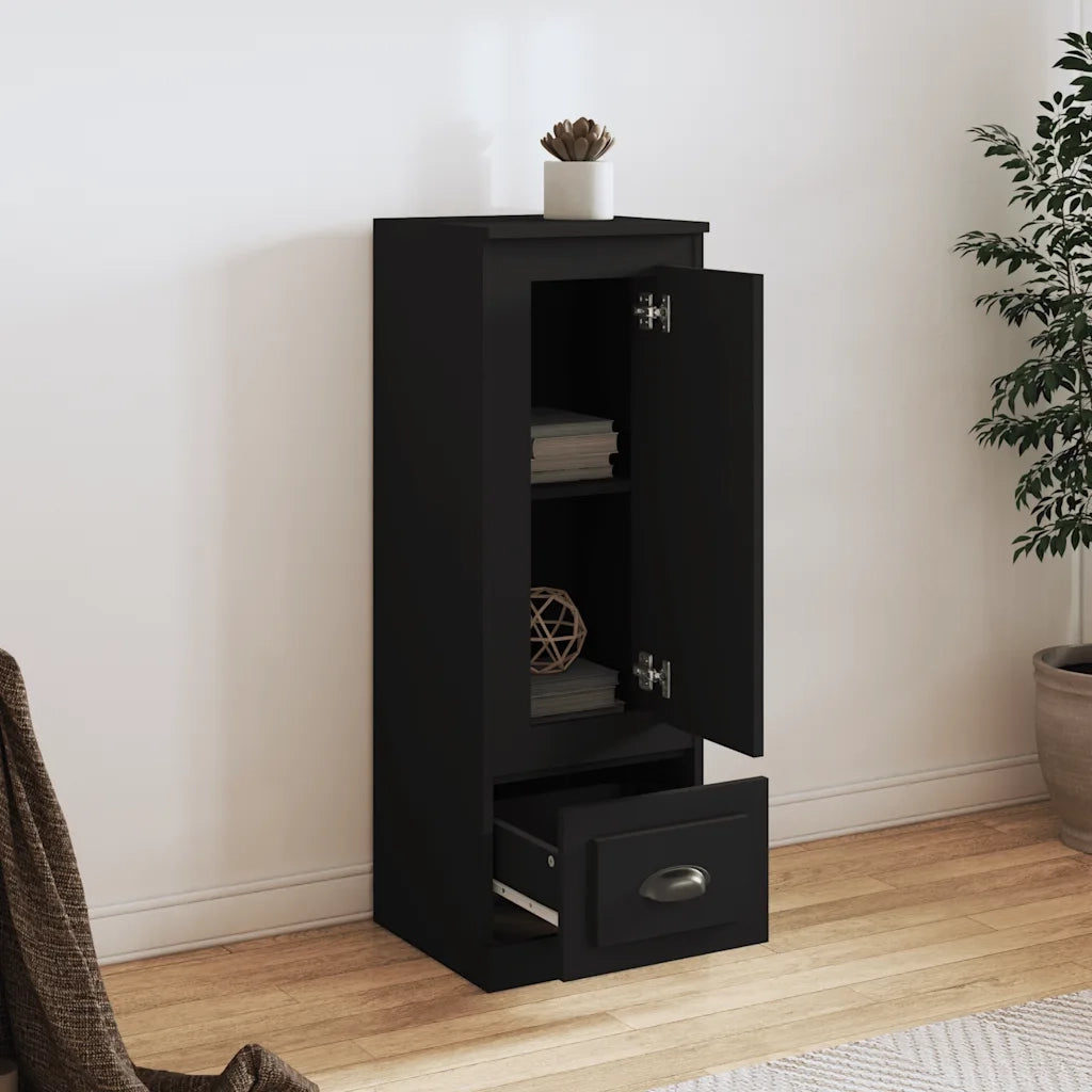 Credenza | Madia | Buffet da pranzo | Armadio da pranzo Nera 36x35,5x103,5 cm in Legno Multistrato