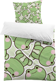 Set di lenzuola per letto, 135 x 200 cm, cartoon, 2 pezzi, 1 coperta e 1 cuscino 80 x 80 cm, lenzuola per bambini, per ragazze e ragazzi.