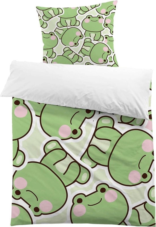 Set di lenzuola per letto, 135 x 200 cm, cartoon, 2 pezzi, 1 coperta e 1 cuscino 80 x 80 cm, lenzuola per bambini, per ragazze e ragazzi.
