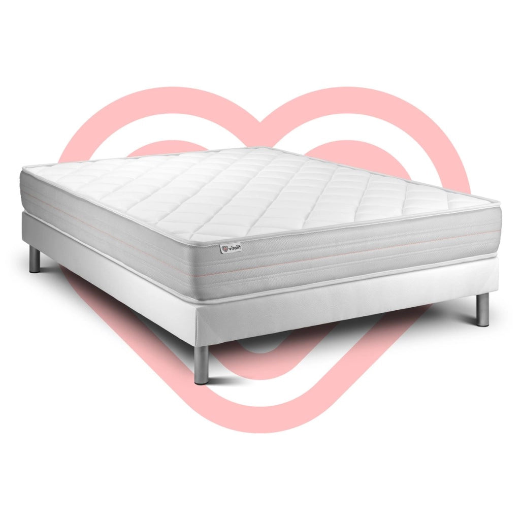 Letto con materasso VITALMEMO 150 x 190 cm Rete kit Bianco