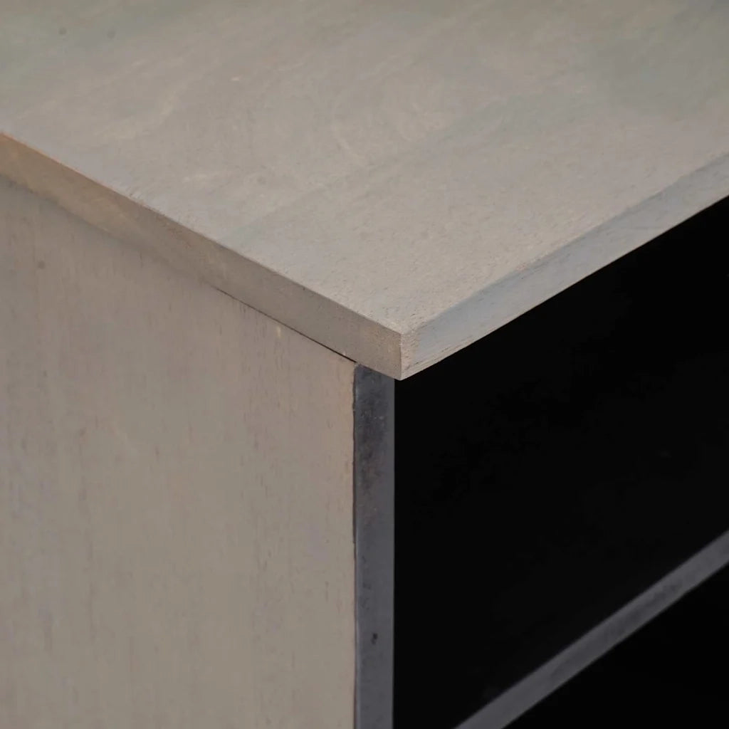Mobile TV | Armadietto TV | Mobile Porta TV Grigio 100 x 33 x 46 cm Legno di mango massello