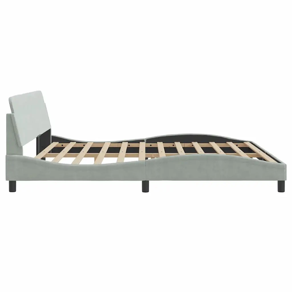 Giroletto-Struttura Letto Dover Grigio Chiaro 200x200 cm Velluto