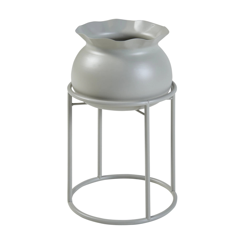 Stand Portapiante Assen 31,5 x 19,5 cm Metallo Grigio chiaro [en.casa]