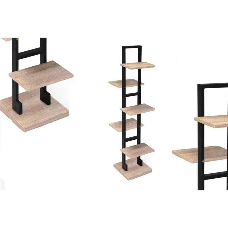 SCAFFALE MODULARE IN LEGNO RETTANGOLARE CON 5 RIPIANI ALTERNATI 30 X 30 X H131CM