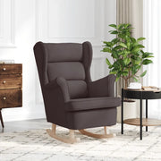 Sedia a Dondolo Marrone Scuro 74x90x102 cm in Tessuto 4016923