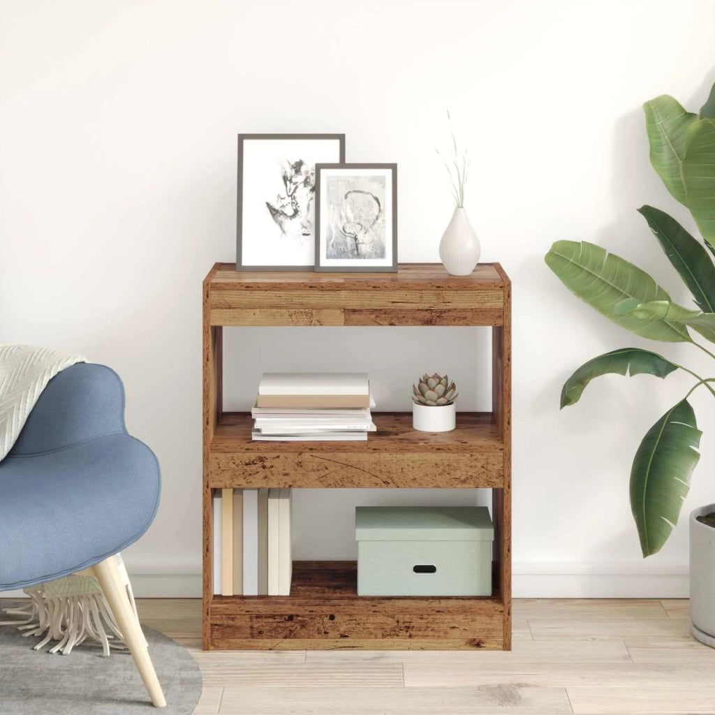 Armadio per Libri 2 livelli 60 x 30 x 72 cm Legno vecchio 880456