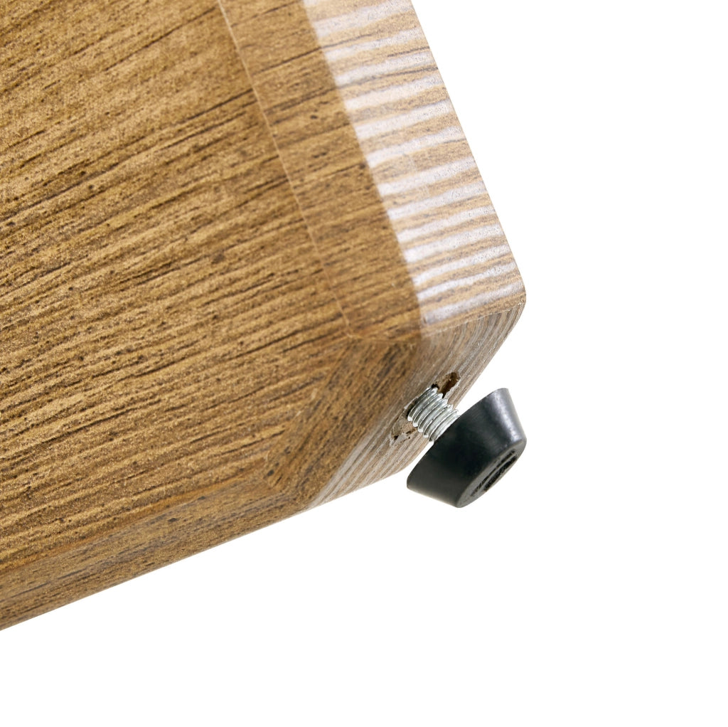 Tavolino rotondo 88.5x88.5x12.5 cm con piano in vetro temperato; base geometrica in MDF naturale