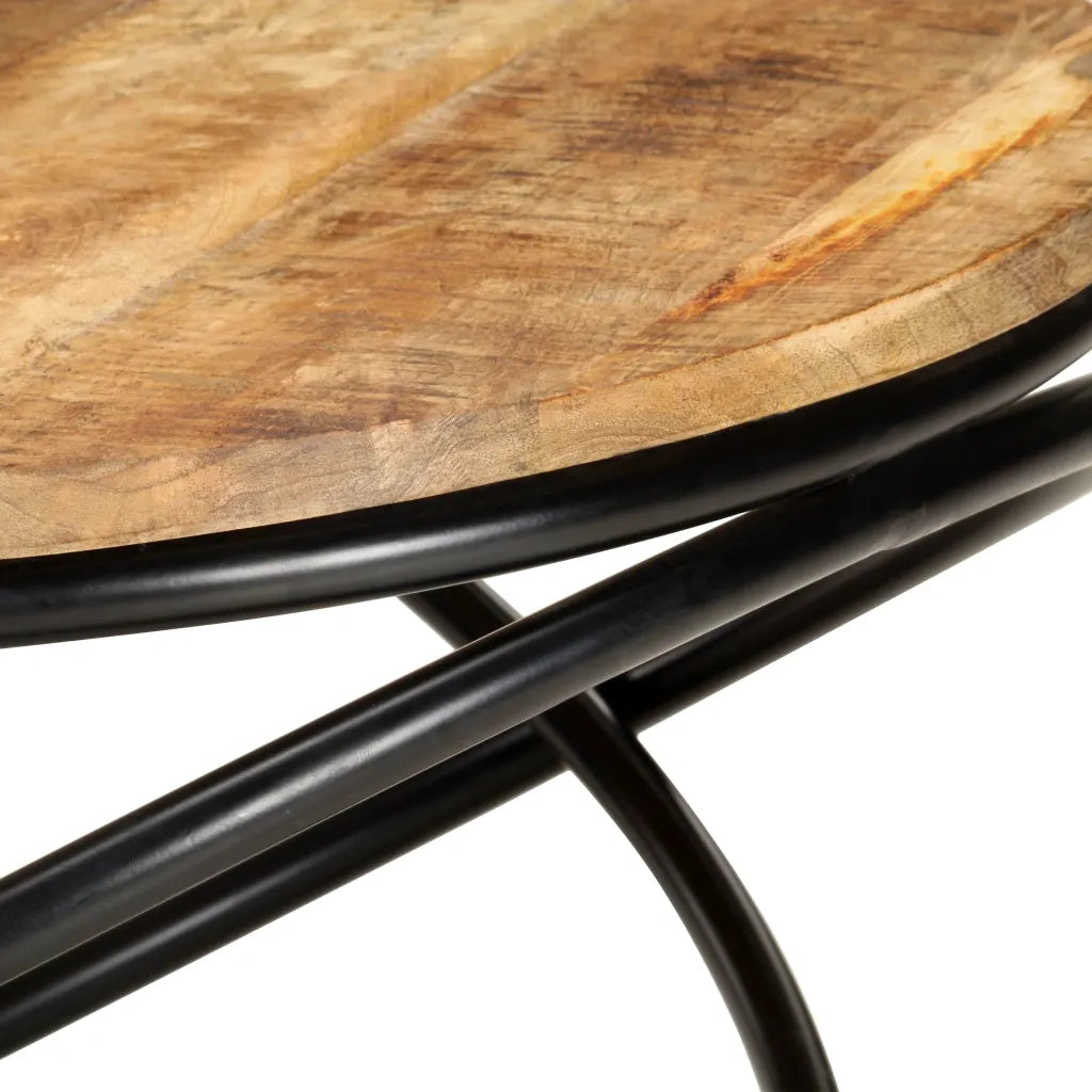 Tavolino da CaffÃ¨ Nero 60x60x40 cm in Massello di Mango Grezzo cod mxl 15295