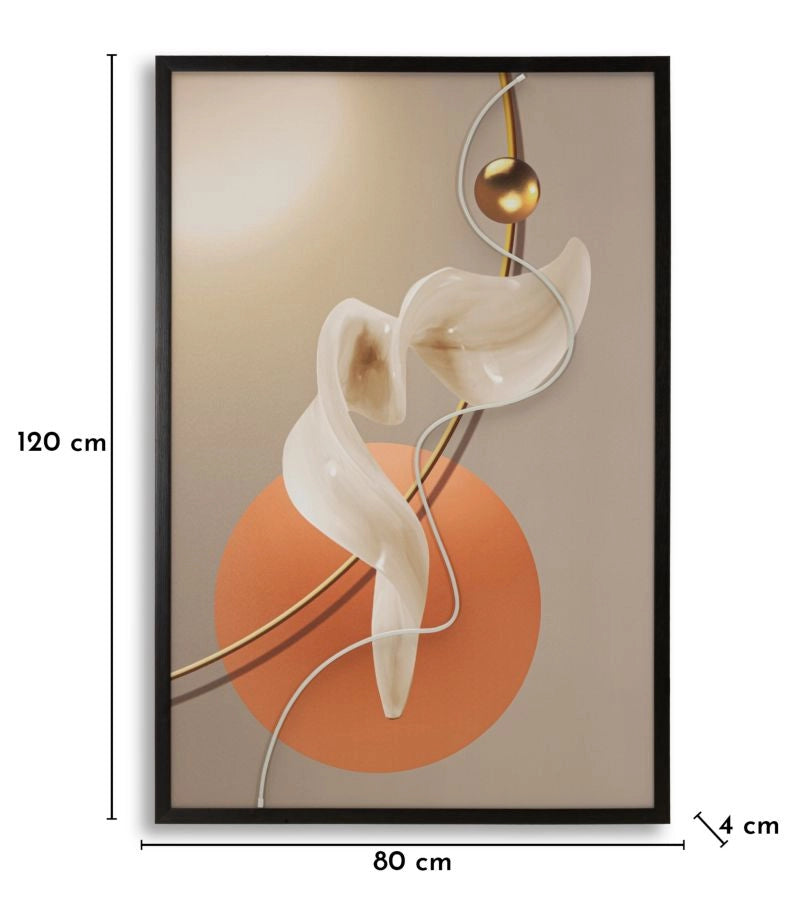 Stampa con LED su Tela Abstract 80x4x120 cm in Tela e Plastica e MDF Multicolor