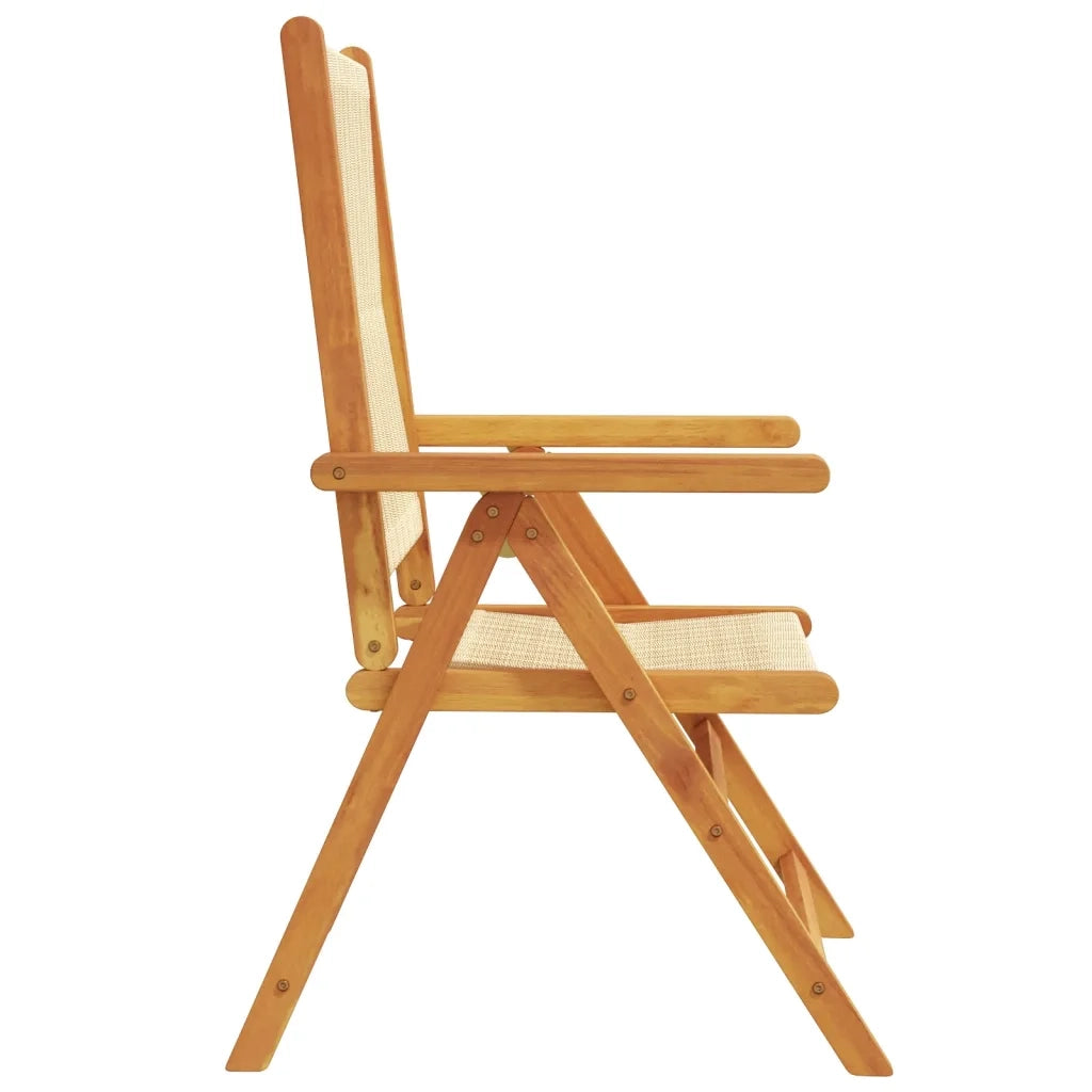 Sedie da Giardino Reclinabili 8pz Beige Legno Massello Acacia