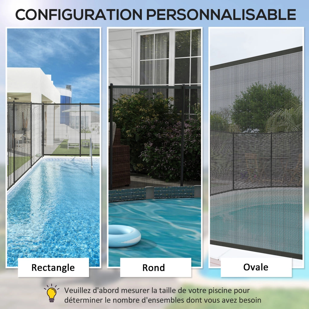 Barriera di sicurezza per piscina a rete ¨C zephmum ¨C 4 pannelli 365x126 cm nero