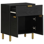 Comodino-Tavolino da notte Nero 50x33x60 cm in Legno Multistrato 317942