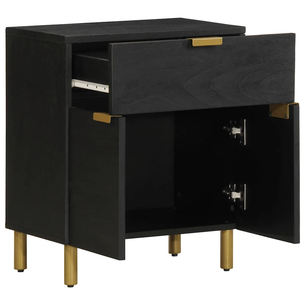 Comodino-Tavolino da notte Nero 50x33x60 cm in Legno Multistrato 317942