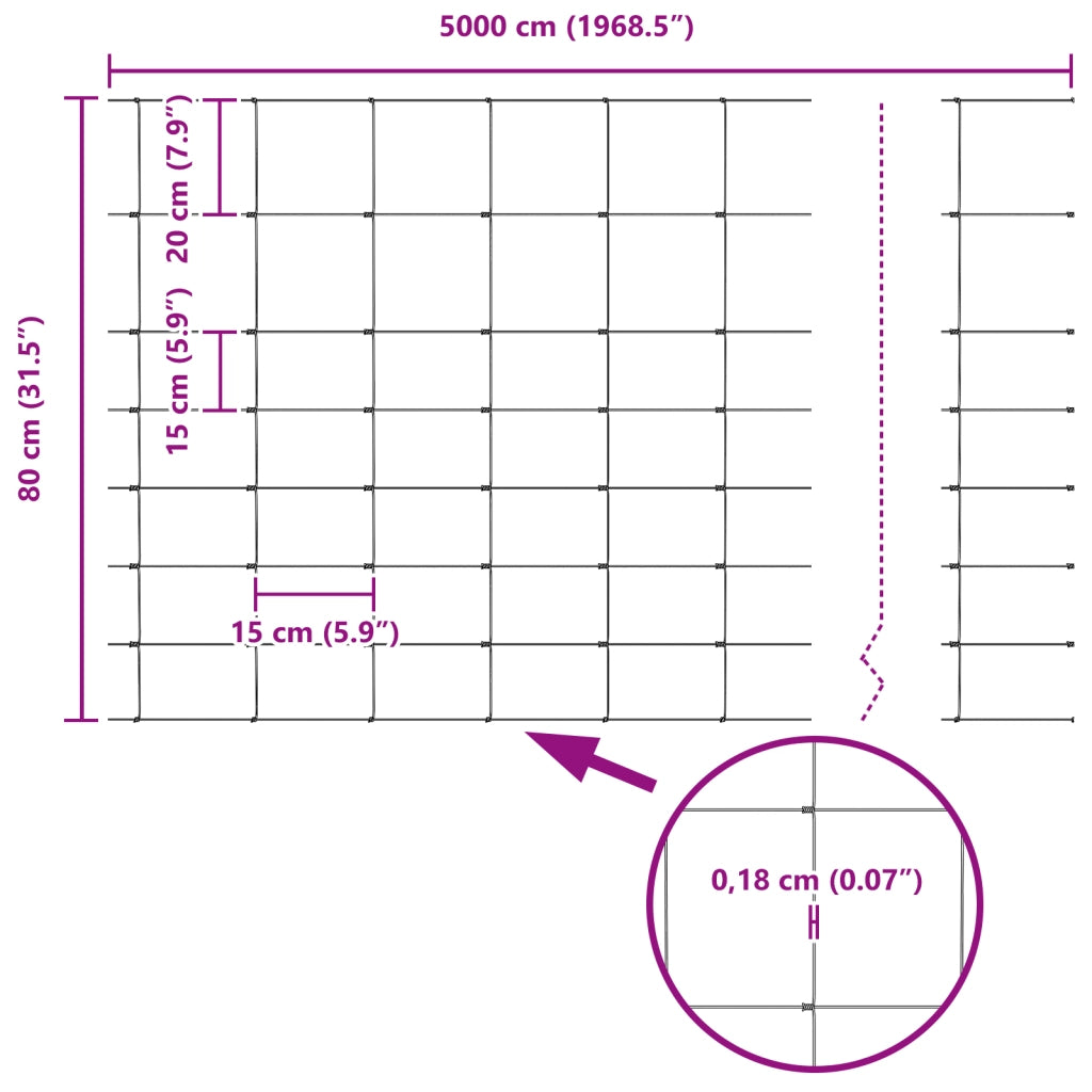 Recinzione da campo 0.8x50 m Acciaio Zincato