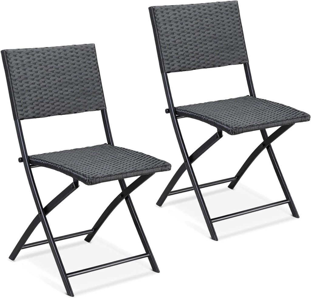 Mobili da Balcone in Polyrattan Set 3 Pezzi Pieghevole Salvaspazio 2 Persone Balcone Terrazza Giardino Arredo