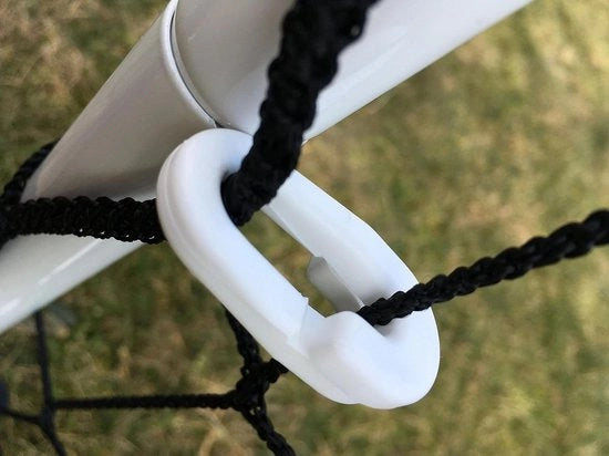 Clip in plastica trattata con UV per reti sportive e porte da calcio - Set da 300 pezzi in bianco