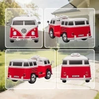 Auto Elettrica per Bambini Licenza Volkswagen T1 con Lettore MP3, in Metallo e PP, 89x49x41.5 cm, Rosso