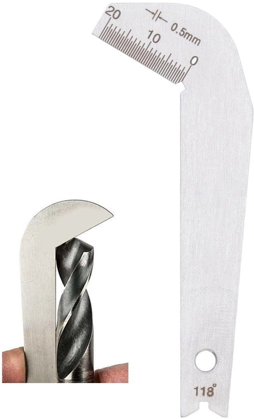 Misuratore di Angolo con Alta Precisione - Materiale in Acciaio Inossidabile - Portata di Misura 0-20mm - Angolo di 118° - Progettazione Duratura