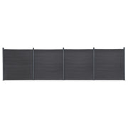 Set Pannello di Recinzione Grigio 699x186 cm in WPC