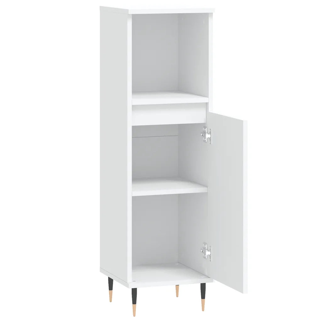 Armadietto da Bagno | Armadio da bagno Bianco 30x30x100 cm in Legno Multistrato