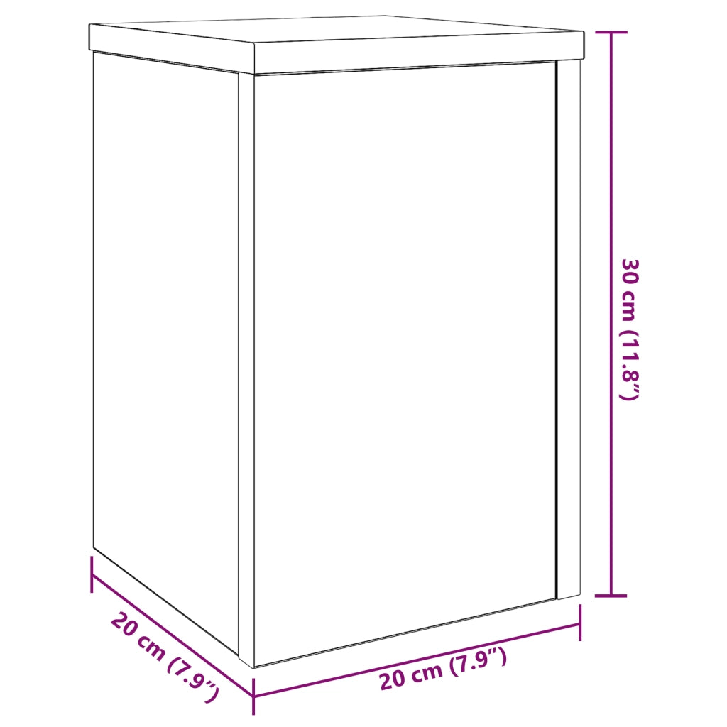Supporti per Piante 2 pz Rovere Nero 20x20x30 cm Legno ingegnerizzato