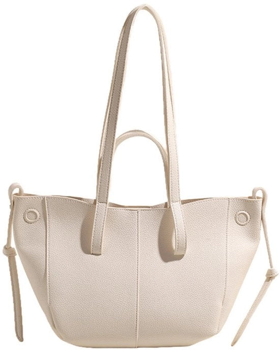 Borsa da Spalla in Pelle Grande per Donna Tasca Porta Oggetti Vintage Y2K Moda (Bianca)
