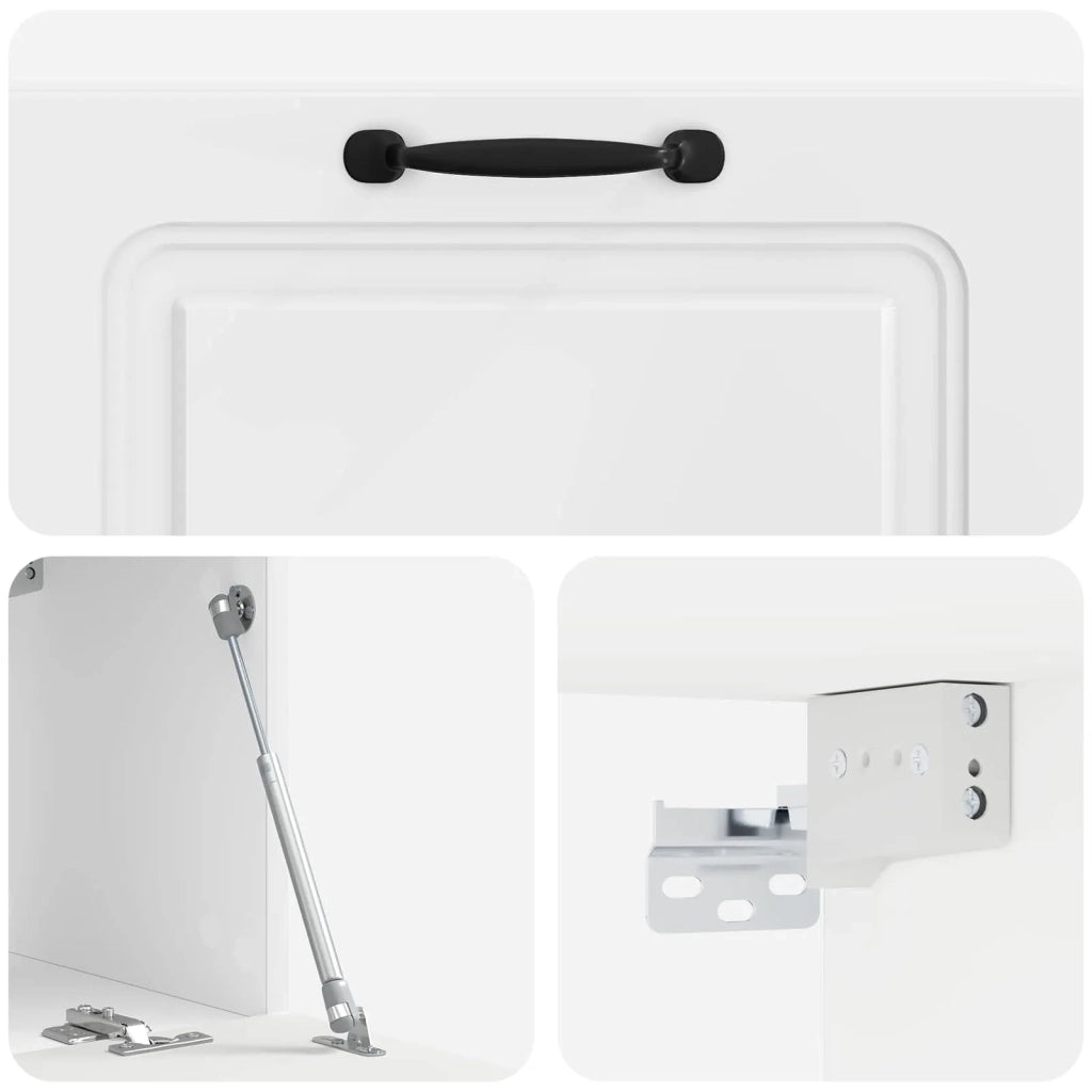Mobile Porta TV da Muro Bianco Lucido 78,5 x 31 x 30 cm 899399