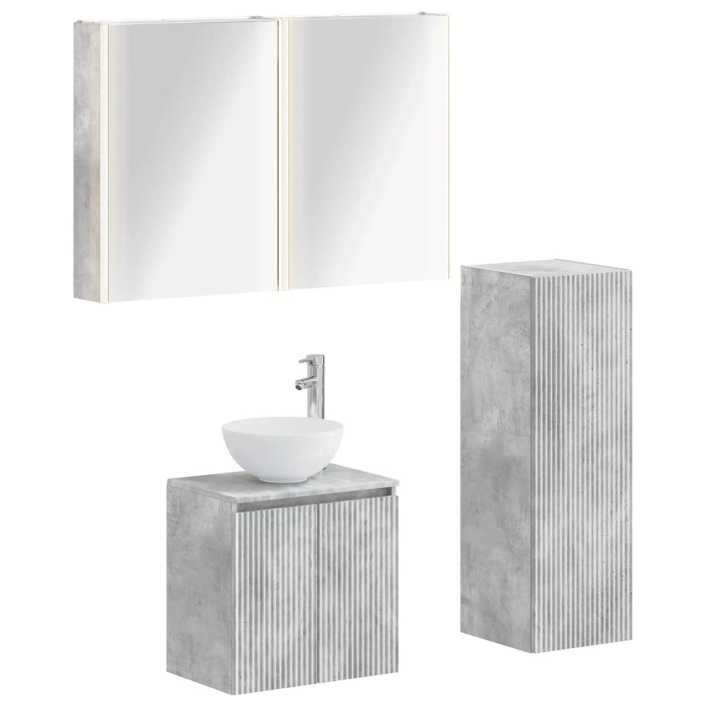 Set di mobili per il bagno 4 pcs Grigio Cemento 3407426