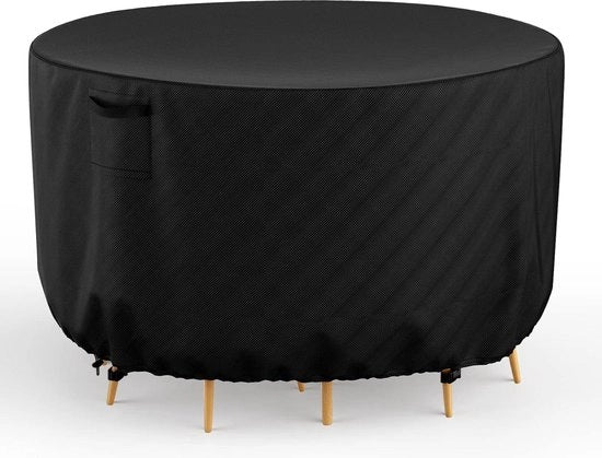 Copertura circolare per arredamenti esterni 190φx80cm 600D copertura lounge - impermeabile - ventilata - sacco di protezione - divano angolare in rattan - cordoncini con ganci Protezione del giardino