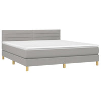 Letto a Molle Materasso e LED Grigio Chiaro 160x200 cm Tessuto 3133805