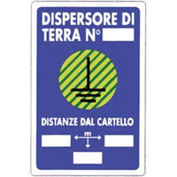 TARGA SEGNALETICA DISPERSORE TERRA - PP CM 20X30- 10 pezzi
