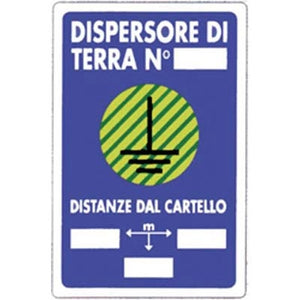 TARGA SEGNALETICA DISPERSORE TERRA - PP CM 20X30- 10 pezzi