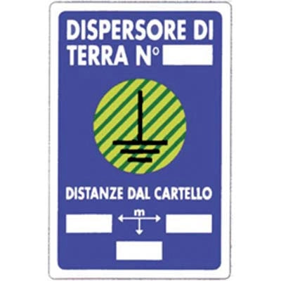 TARGA SEGNALETICA DISPERSORE TERRA - PP CM 20X30- 10 pezzi