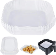 Liner per Airfryer, Accessori per Airfryer, strato assorbente per oli, carta da forno quadrata, carta antiaffissiva per Airfryer, carta da imballaggio (interno 20cm x 7,9 cm) - Bianco - 20cm