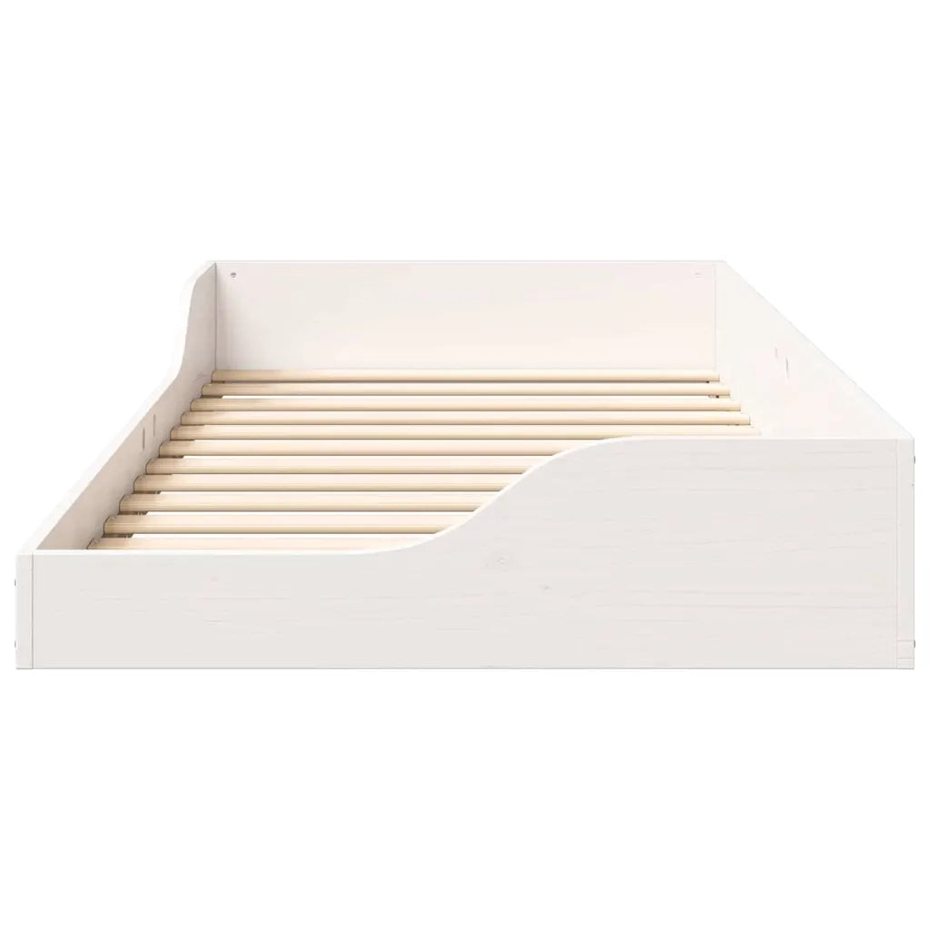 Struttura del letto Bianco 90 x 190 cm Pino massello 873395