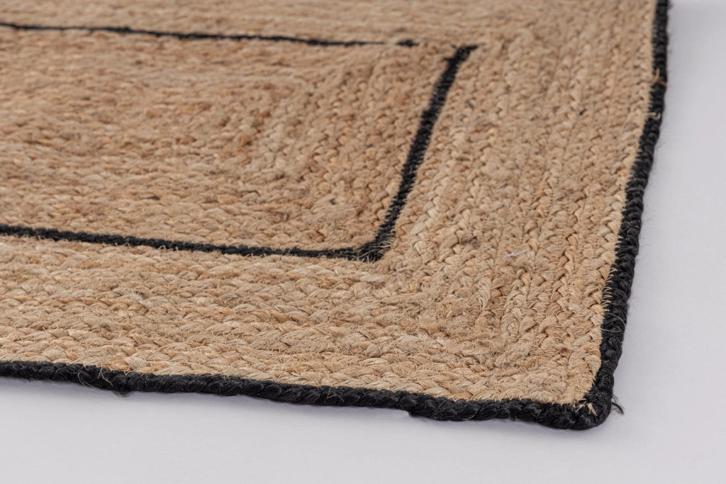 Tappeto in Iuta Intrecciata con Bordo Nero 60x150 cm - ANDERSON