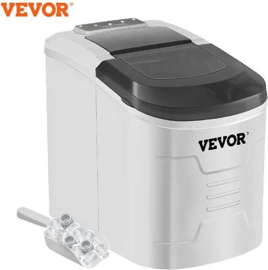 Macchina per blocchi di ghiaccio portatile - 12KG/24H - Ghiaccio bulled - 1200W - Con cucchiaio per ghiaccio - Colorazione Zaffiro/Bianco