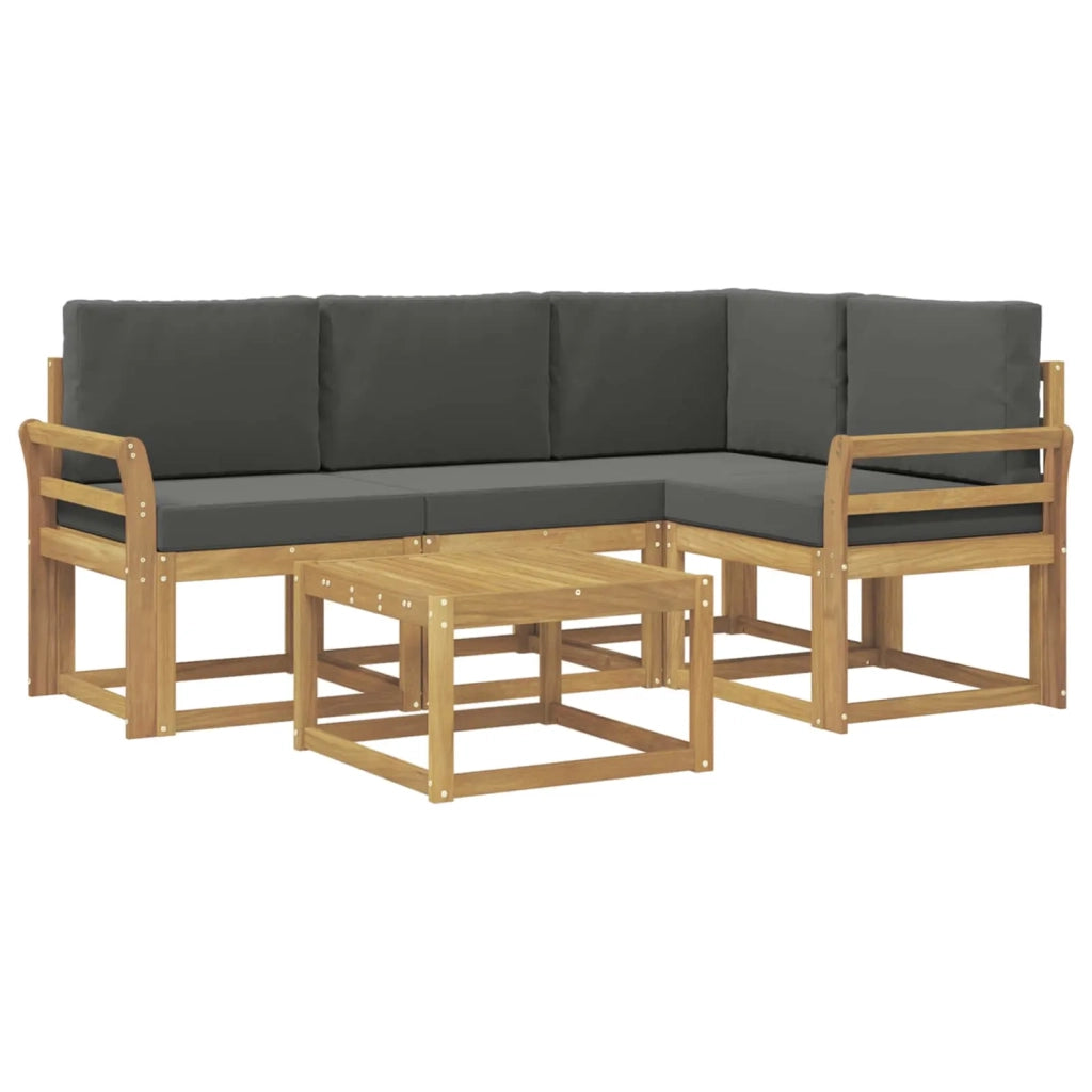 Set di divani da esterno 5 pz Bianco e Antracite 3387596