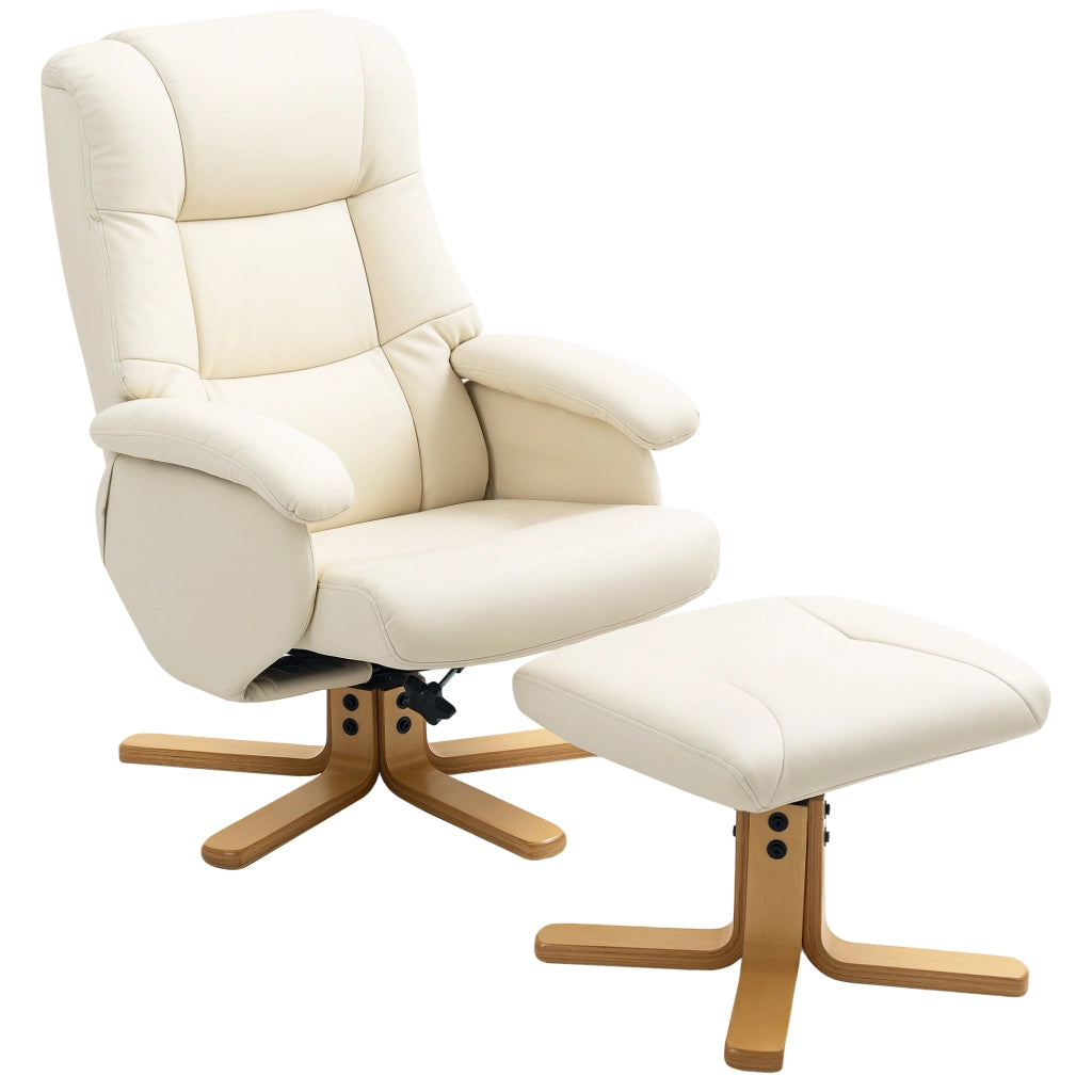 Poltrona relax reclinabile girevole 360¡ã con poggiapiedi ¨C zephmum ¨C crema 120 kg