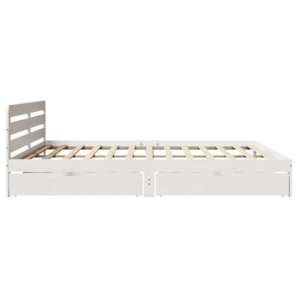 Giroletto senza Materasso Bianco 200x200 cm Legno Massello Pino 3309858