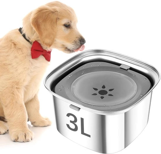 Acqua per Cane, 3L Bacchetto in Acciaio Inossidabile, Impermeabile, Bacchetto Antiscivolo per Cane, Bevanda Lenta, Bacchetto di Cibo per Cane Sacco, Bacchetto per Cani Grande per Interno, Esterno e Auto