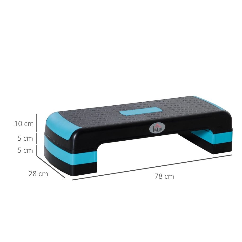 Step Fitness per Aerobica Regolabile 10-15-20 cm ¨C zephmum ¨C Plastica, Nero e Blu