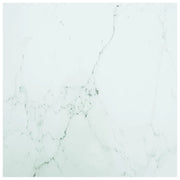 Piano Tavolo Bianco 70x70 cm 6 mm Vetro Temperato Aspetto Marmo cod mxl 71619