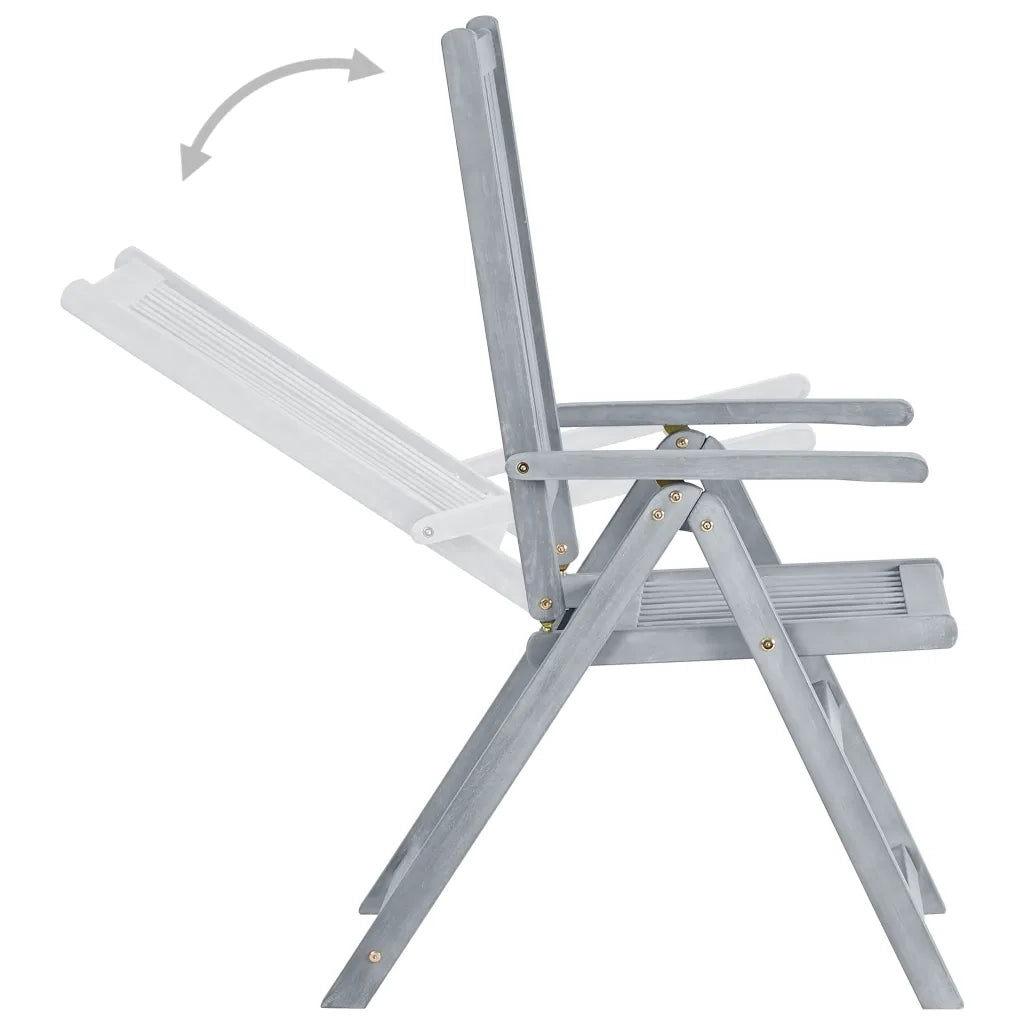 Sedie da Giardino Reclinabili 6 pz con Cuscini Massello Acacia cod mxl 8178