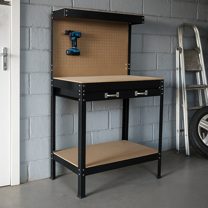 Banco da lavoro 1150x550x1400mm Tavolo da officina con parete forata