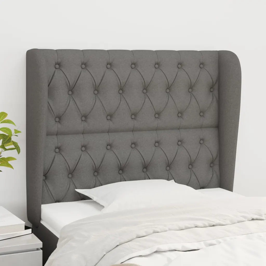 Testiera | Testata ad Orecchio GrigioScuro 103 x 23 x 118/128cm inTessuto