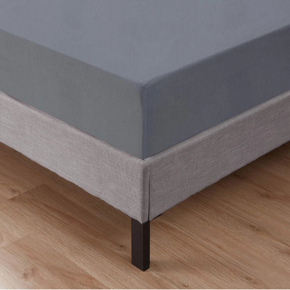 Lenzuolo Sotto Con Angoli Elastici 100% Puro Cotone  Grigio - Una piazza e mezza